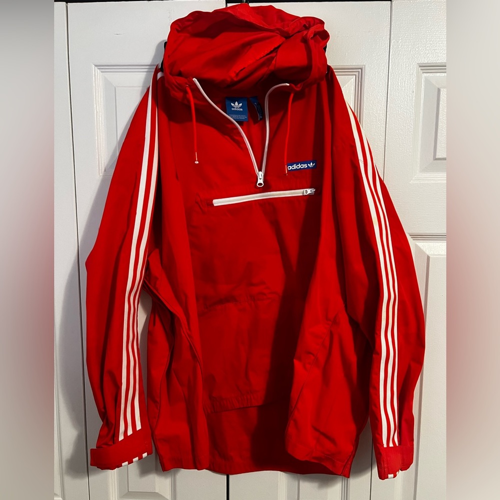 Adidas Windbreaker size medium lava red